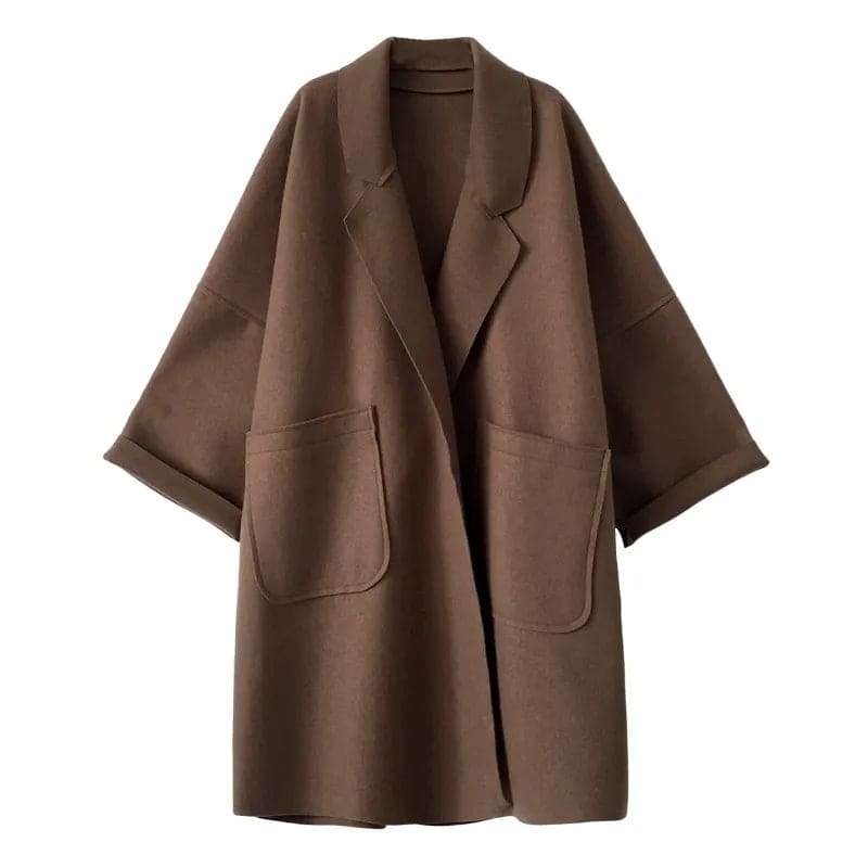 NOUVEAU RICHE Übergroßer Trenchcoat Wollmischung Eleganter Look Für Damen