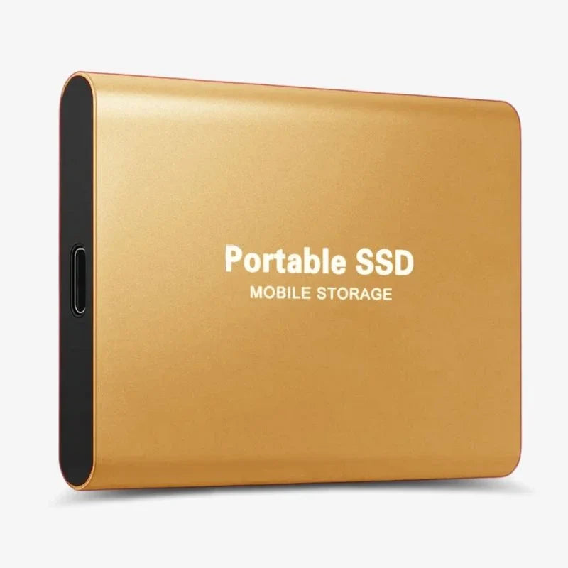 NOUVEAU RICHE Externe SSD für PS5 und Xbox – USB-C tragbare SSD für Spielkonsolen, Aluminiumgehäuse, Plug and Play, 4 Farben Gold