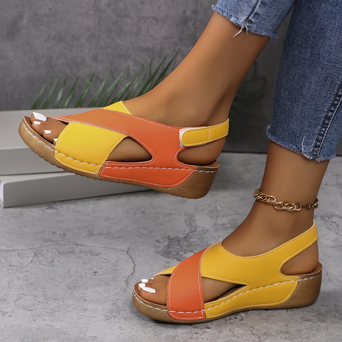 NOUVEAU RICHE Beya | Damen Sandalen – Cloud-Polsterung, Anatomische Entlastung Orange
