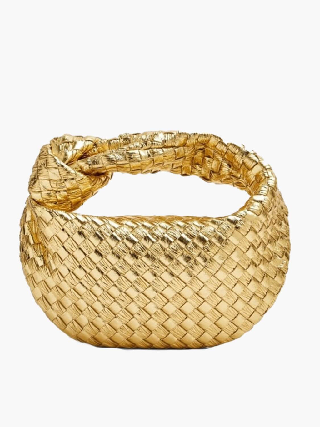 NOUVEAU RICHE Umhängetasche Geflochtenes Design Aus Veganem Leder Leicht Gold