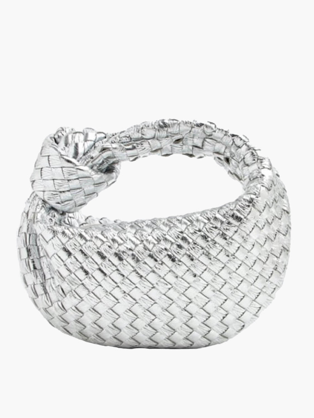 NOUVEAU RICHE Umhängetasche Geflochtenes Design Aus Veganem Leder Leicht Silber