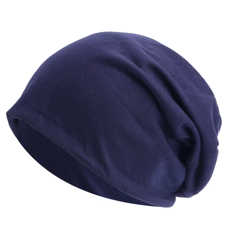 NOUVEAU RICHE Unisex-Mütze Elastisch Polyester Einheitsgröße Herbst Winter Hip-Hop dunkelmarineblau
