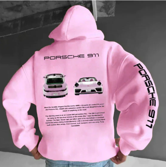 NOUVEAU RICHE Unisex-Rennhoodie Grafikdruckdesign Ganztägigen Tragekomfort Rosa B