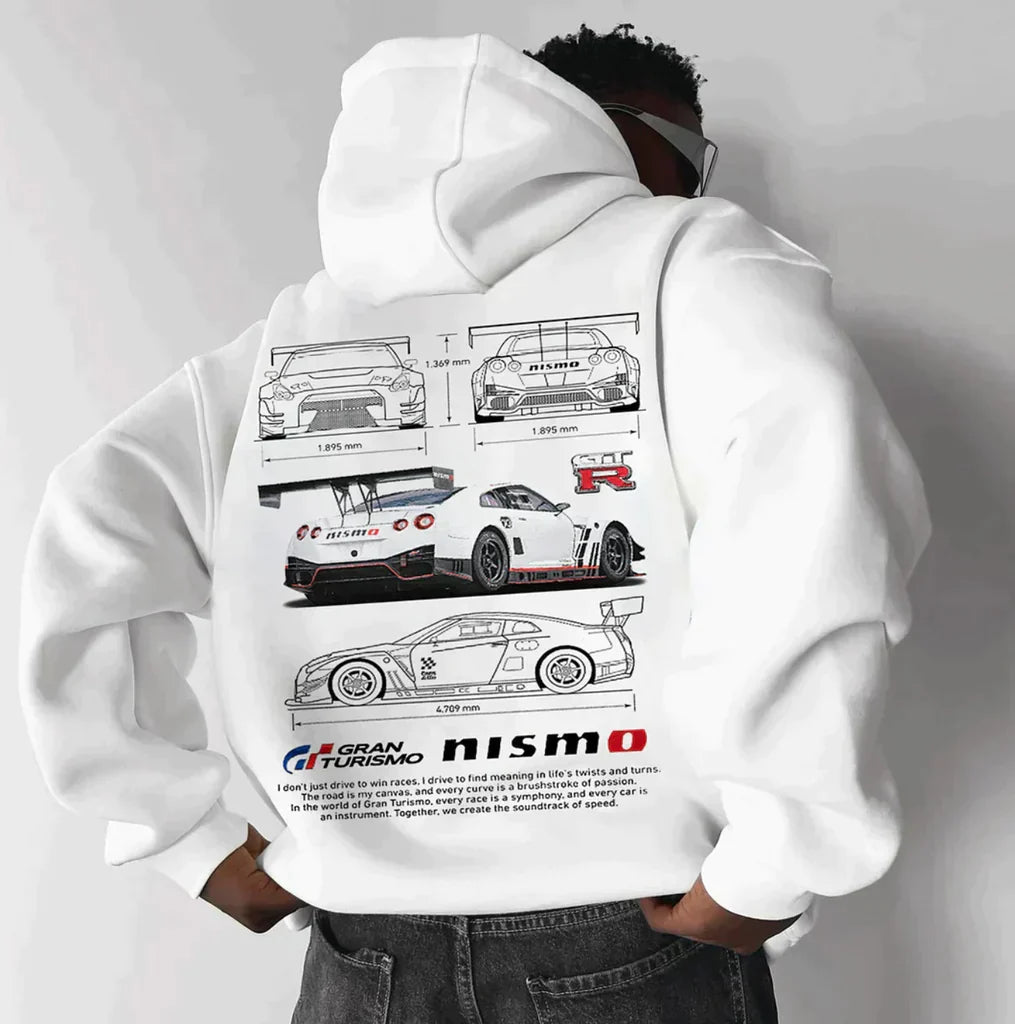 NOUVEAU RICHE Unisex-Rennhoodie Grafikdruckdesign Ganztägigen Tragekomfort Weiß C