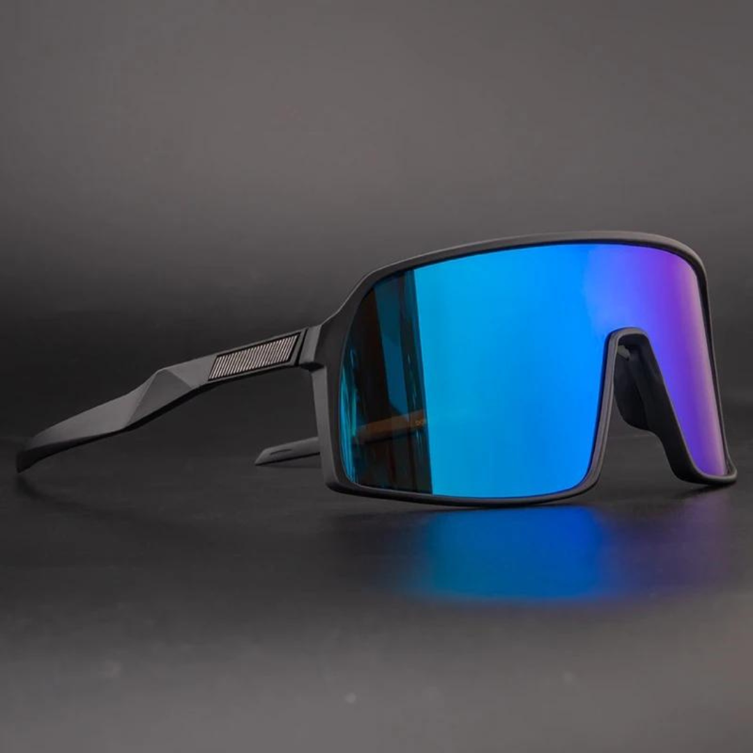NOUVEAU RICHE Unisex Fahrrad Sonnenbrille Kunststoff UV-Schutz blau schwarz