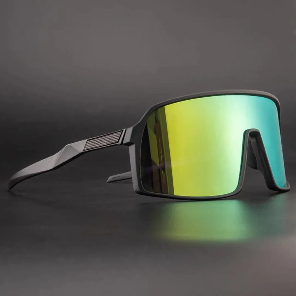 NOUVEAU RICHE Unisex Fahrrad Sonnenbrille Kunststoff UV-Schutz grün schwarz