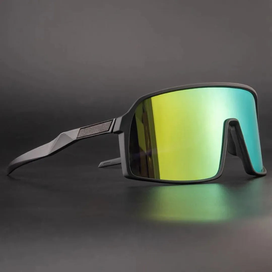 NOUVEAU RICHE Unisex Fahrrad Sonnenbrille Kunststoff UV-Schutz grün schwarz