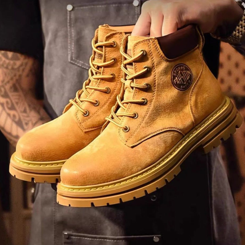 NOUVEAU RICHE Unisex Klassische Martin Arbeitsstiefel Aus Hochwertigem Wildleder Mit Robuster Gummilaufsohle Für Outdoor-Aktivitäten Und Freizeit
