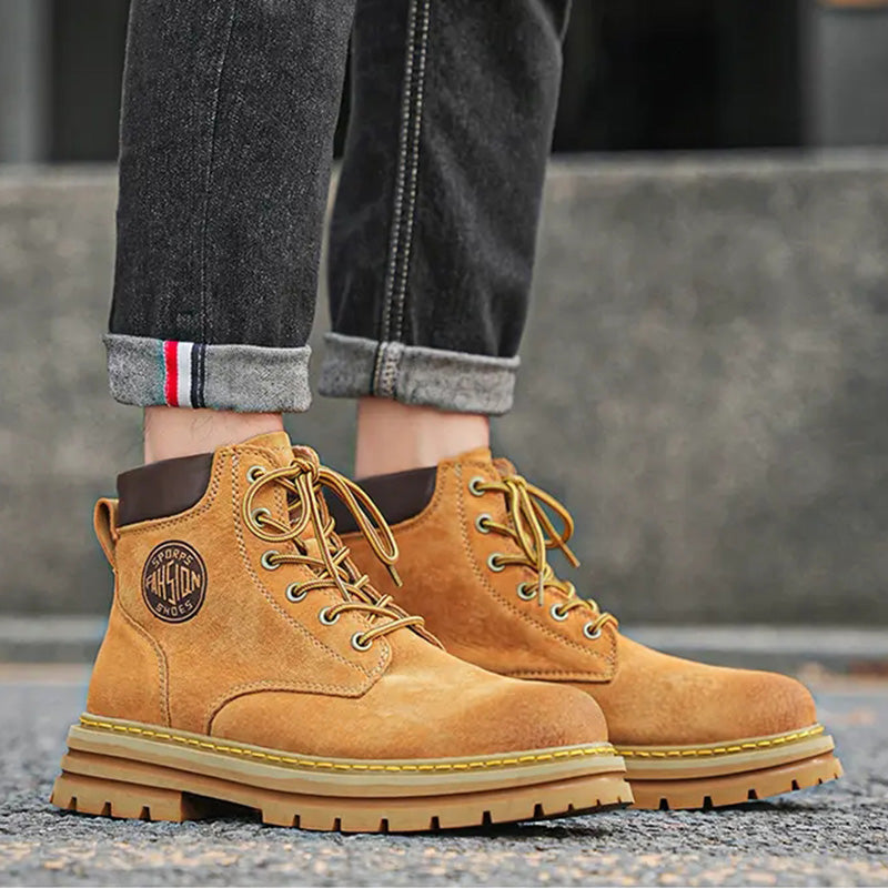 NOUVEAU RICHE Unisex Klassische Martin Arbeitsstiefel Aus Hochwertigem Wildleder Mit Robuster Gummilaufsohle Für Outdoor-Aktivitäten Und Freizeit