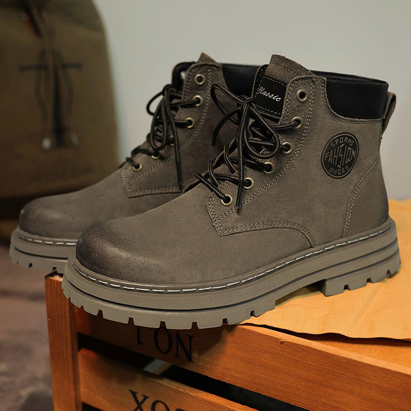 NOUVEAU RICHE Unisex Klassische Martin Arbeitsstiefel Aus Hochwertigem Wildleder Mit Robuster Gummilaufsohle Für Outdoor-Aktivitäten Und Freizeit