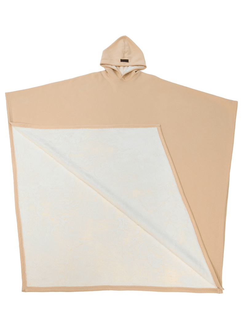 NOUVEAU RICHE Unisex Poncho Mit Kapuze Und Fleecefutter Oversize Beige Einheitsgröße