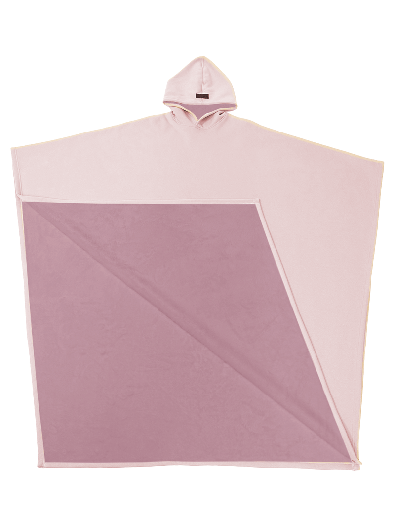 NOUVEAU RICHE Unisex Poncho Mit Kapuze Und Fleecefutter Komfort Zeitlose Silhouette Rosa Einheitsgröße