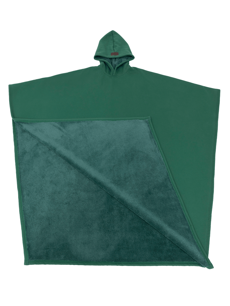 NOUVEAU RICHE Unisex Poncho Mit Kapuze Und Fleecefutter Oversize Grün Einheitsgröße