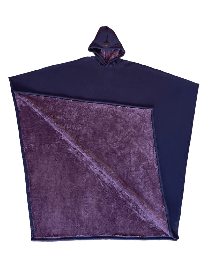 NOUVEAU RICHE Unisex Poncho Mit Kapuze Und Fleecefutter Komfort Zeitlose Silhouette Dunkelblau Einheitsgröße