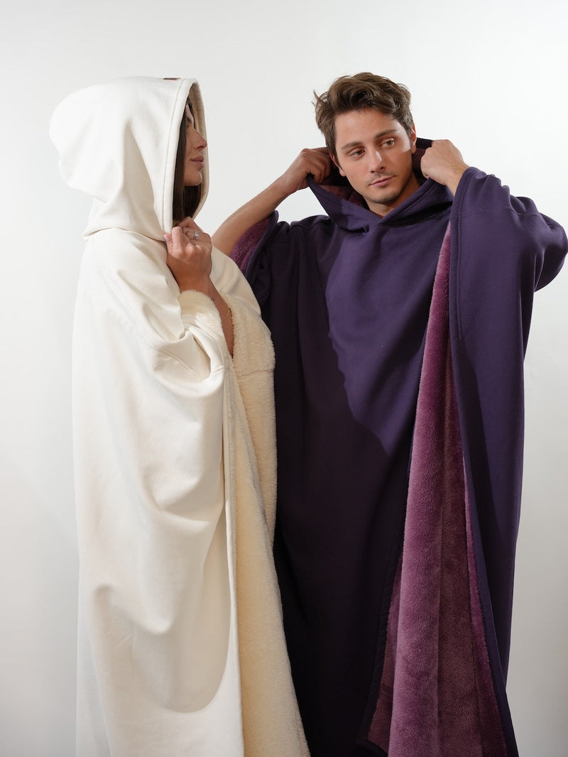 NOUVEAU RICHE Unisex Poncho Mit Kapuze Und Fleecefutter Komfort Zeitlose Silhouette