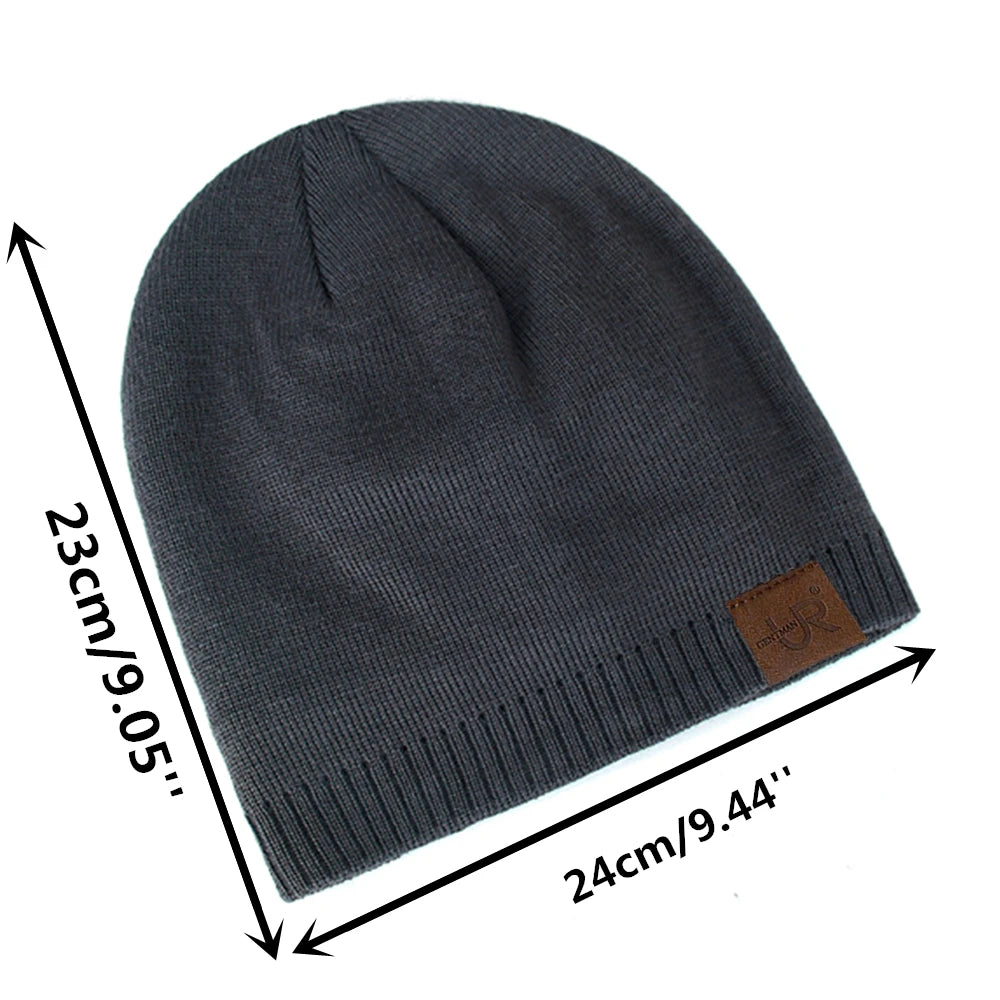 Unisex URGENTMAN Labal Wintermützen, einfarbige Strickmützen für Damen und Herren, Beanie-Mütze für Outdoor-Aktivitäten, mit Fellfutter, warme Sportmützen 5