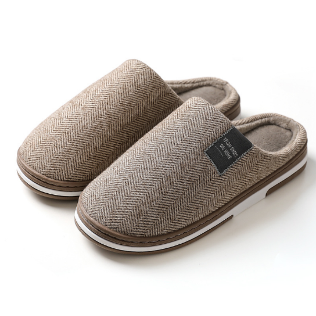 NOUVEAU RICHE Unisex Hausschuhe Bequeme Freizeit Warm Material Passform Braun