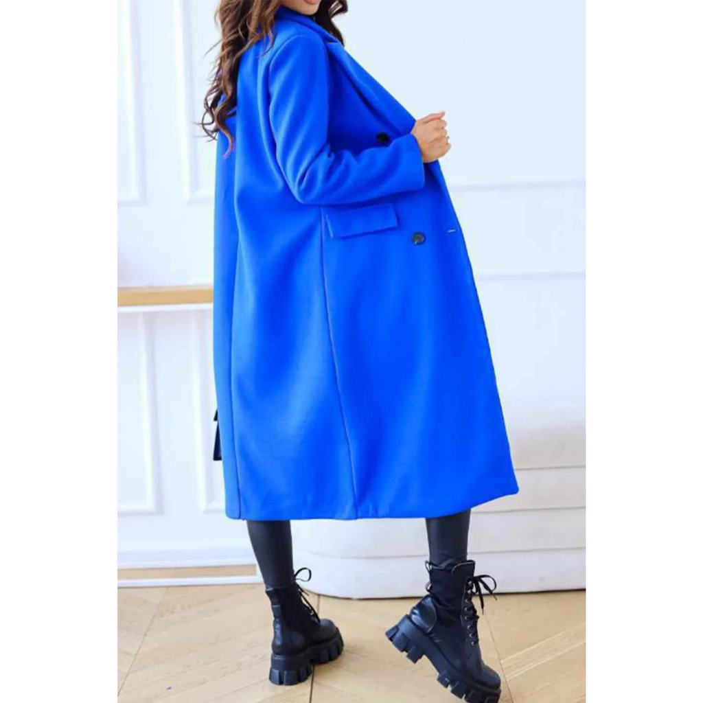 NOUVEAU RICHE Langer Wintermantel Damen Warm Viel Wärme Und Eleganz Blau