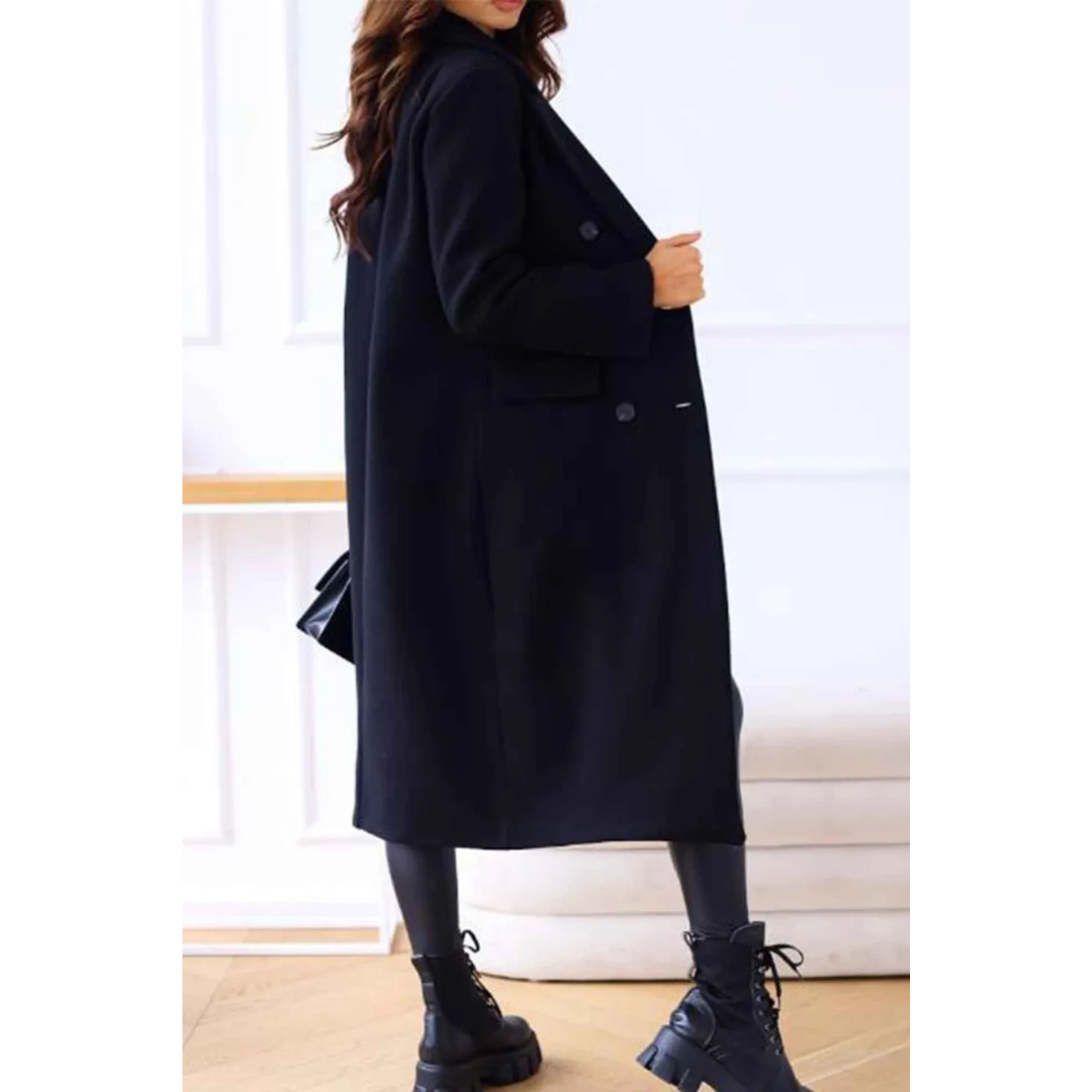 NOUVEAU RICHE Langer Wintermantel Damen Warm Viel Wärme Und Eleganz Schwarz