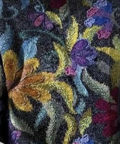 NOUVEAU RICHE Damen Modischer Blumenpullover Stilvolles Blumenmuster Baumwolle