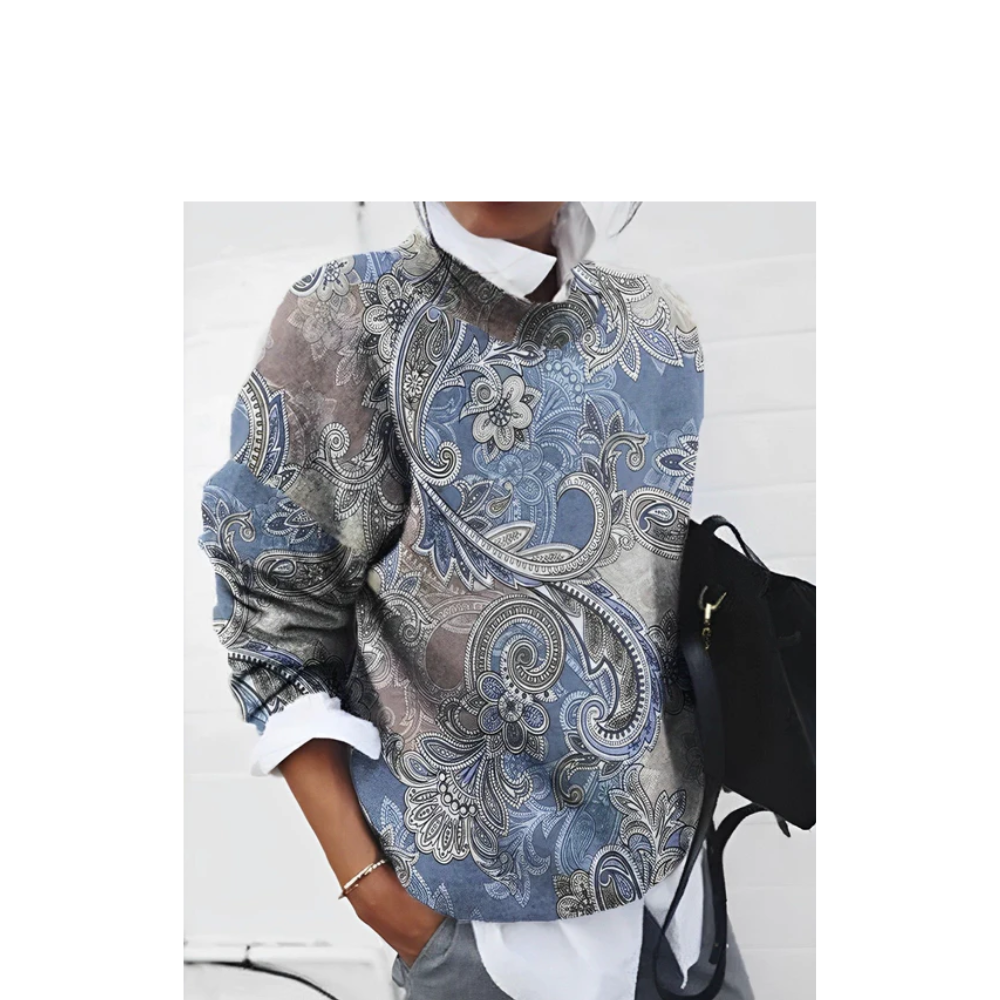 NOUVEAU RICHE Damen Top Atmungsaktiv Retro Stil Bequem Leicht Alltagslook