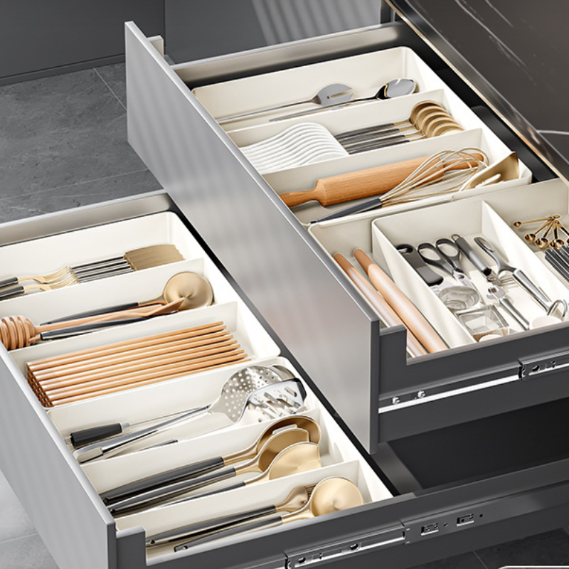 NOUVEAU RICHE Verstellbare Aufbewahrungsbox mit Fächern für effiziente Organisation – Platzsparend und langlebig aus Kunststoff