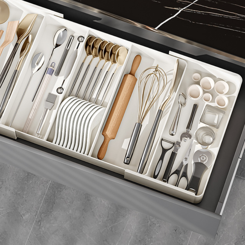 NOUVEAU RICHE Verstellbare Aufbewahrungsbox mit Fächern für effiziente Organisation – Platzsparend und langlebig aus Kunststoff