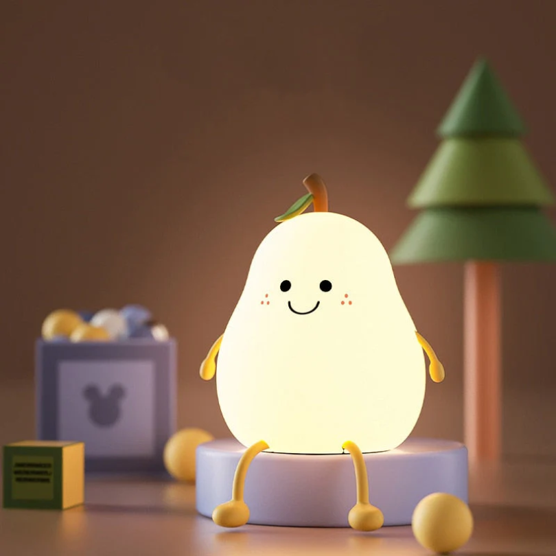 Luz de presença alegre para crianças – Luz de presença LED em forma de pera, luz colorida para o quarto das crianças com interruptor de ligar/desligar – HappyPear