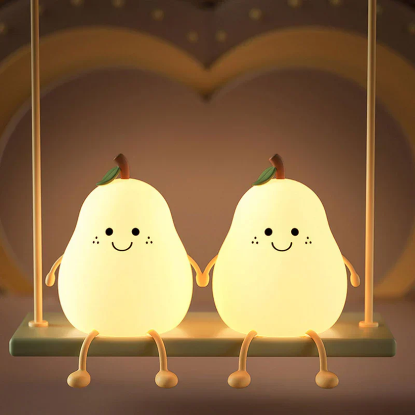 Luz de presença alegre para crianças – Luz de presença LED em forma de pera, luz colorida para o quarto das crianças com interruptor de ligar/desligar – HappyPear