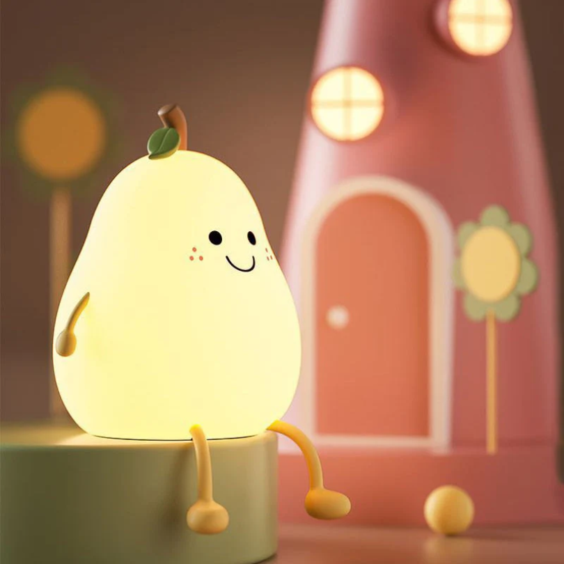 Luz de presença alegre para crianças – Luz de presença LED em forma de pera, luz colorida para o quarto das crianças com interruptor de ligar/desligar – HappyPear