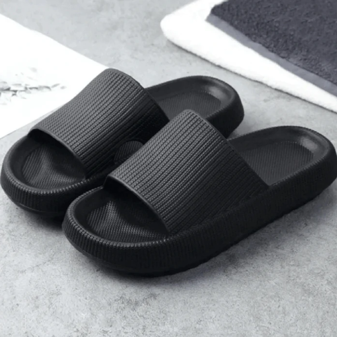 NOUVEAU RICHE Damen Slipper Weichheit Halt Stabilität Zu Hause Bequem Schwarz