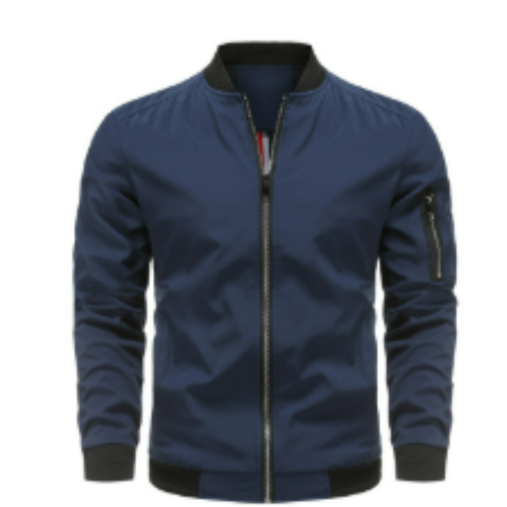 NOUVEAU RICHE Bomberjacke Herren Mit Reißverschluss Klassisch Vielseitig Blau