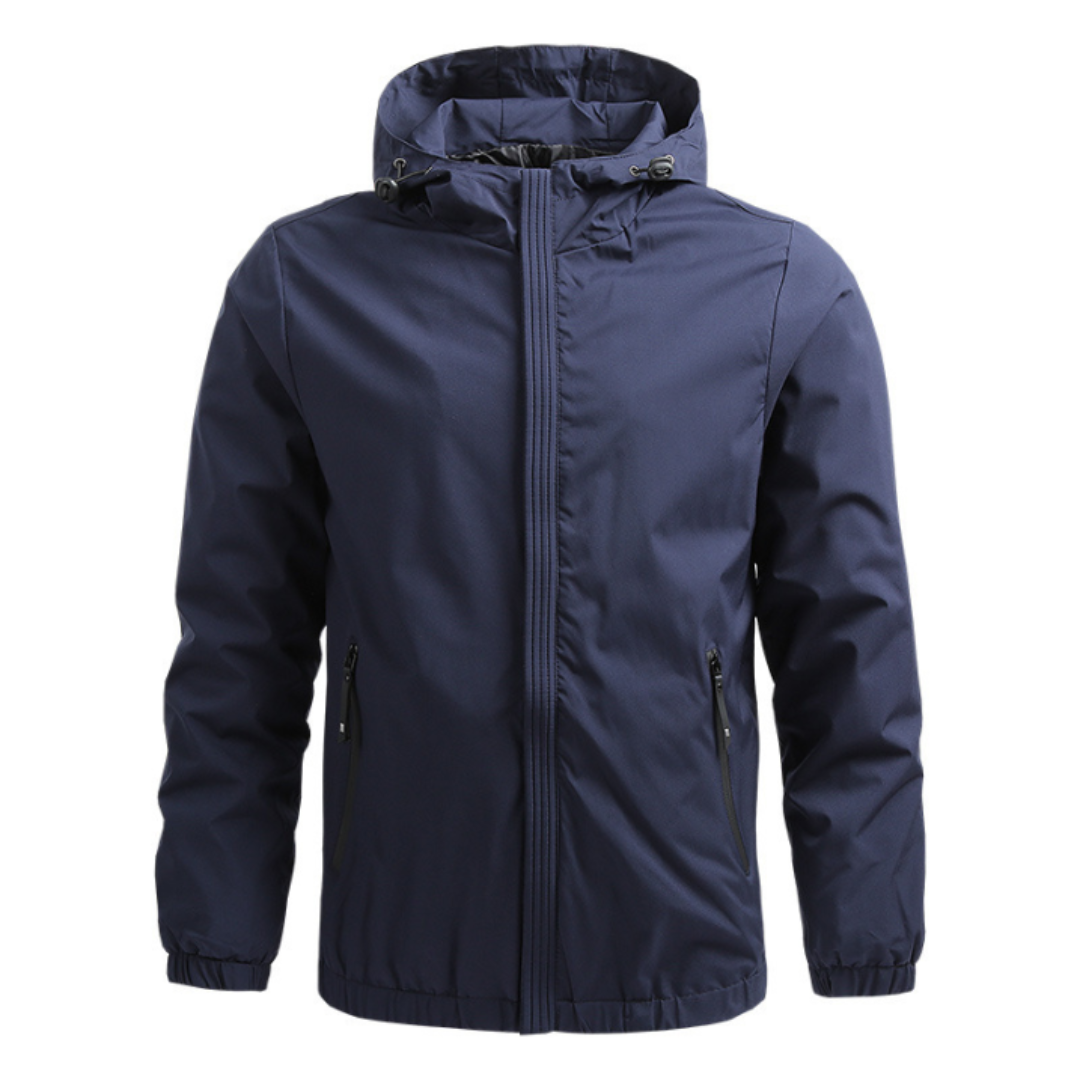 NOUVEAU RICHE Herren Outdoor Regenjacke – Leichte Kapuzenjacke mit Windschutz Marineblau
