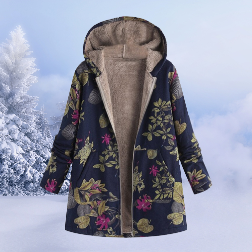 NOUVEAU RICHE Flōre | Damen Jacke - Gemütliche Kapuzenjacke, Bequem & Modern für den Winter Schwarz 2