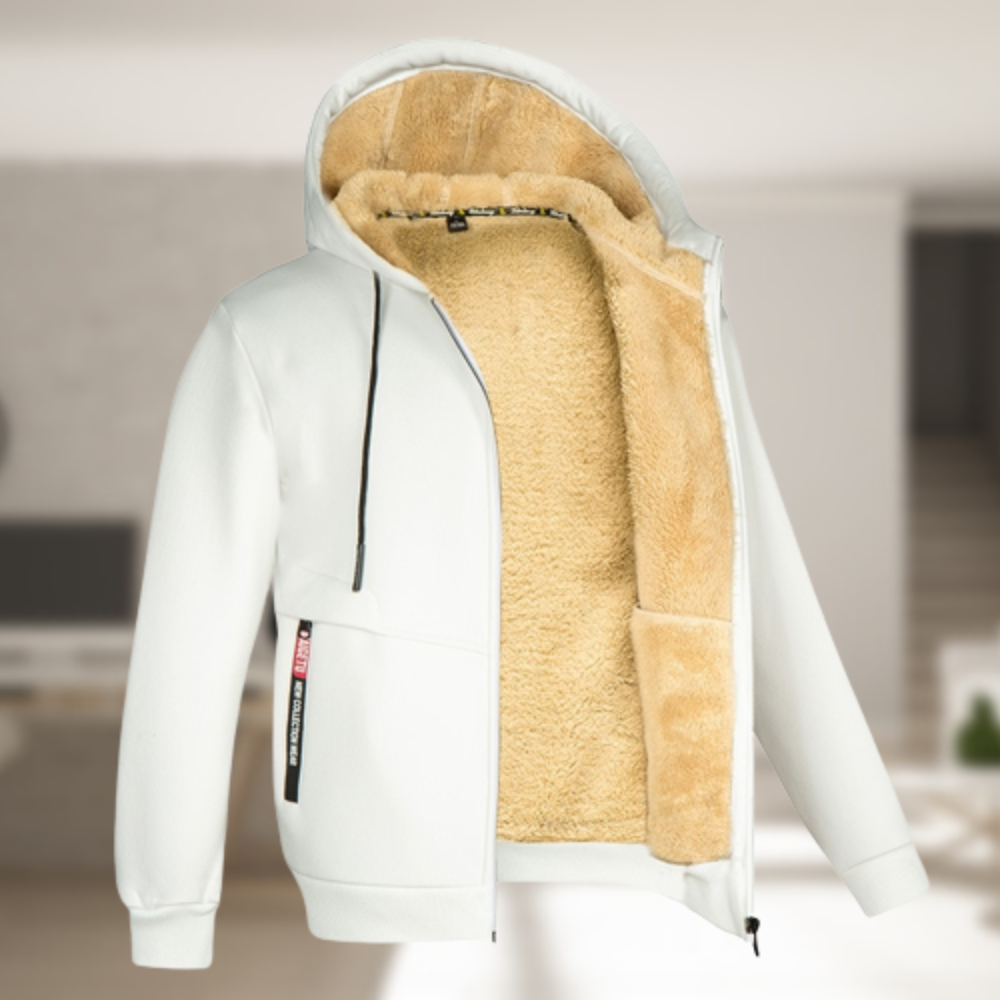 NOUVEAU RICHE Edward | Mode Zip-Hoodie Jacke Weiß