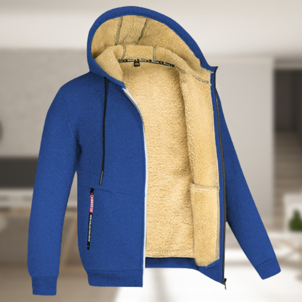 NOUVEAU RICHE Edward | Mode Zip-Hoodie Jacke Königsblau