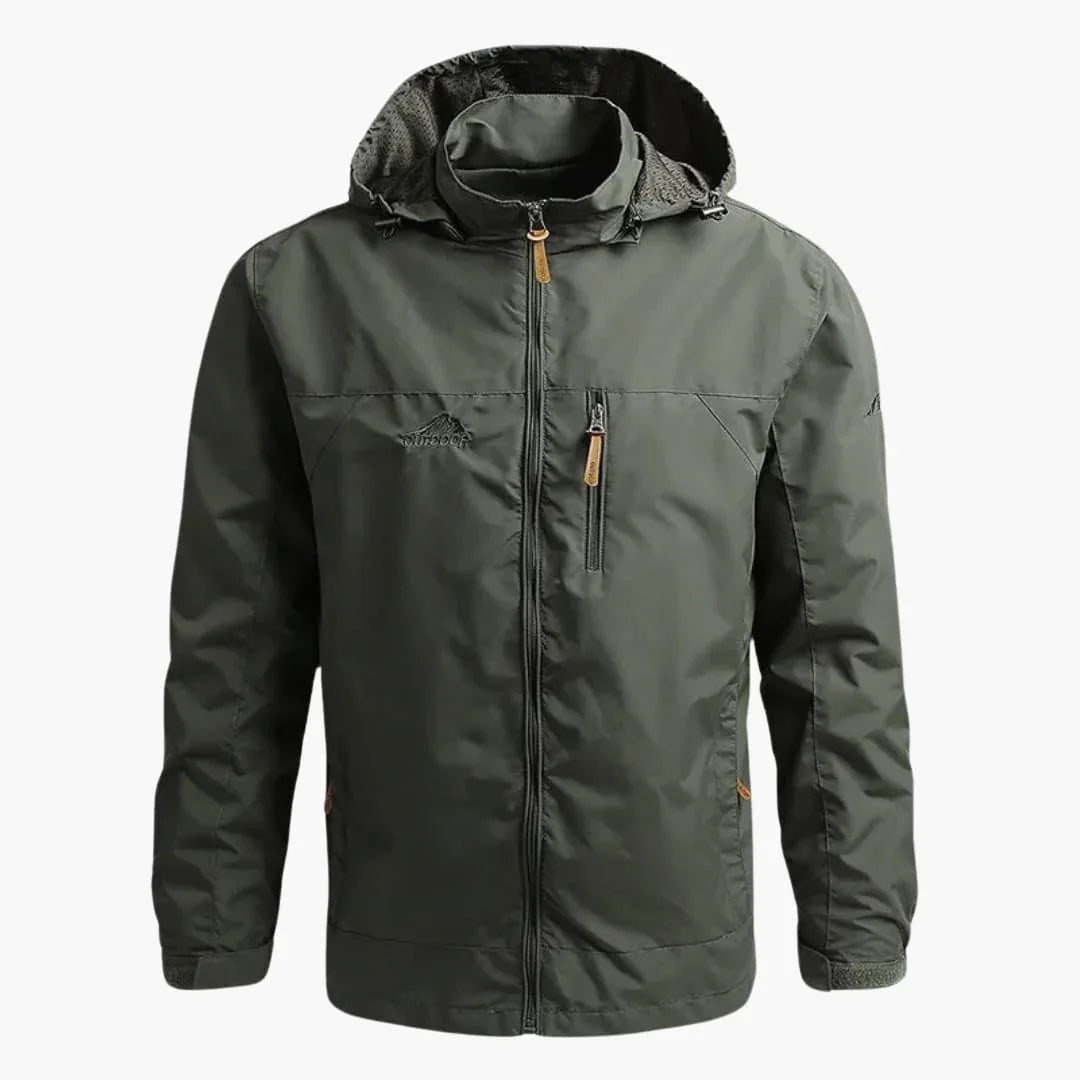 NOUVEAU RICHE Outdoorjacke Herren Verstellbare Kapuze Strukturierte Passform Armeegrün