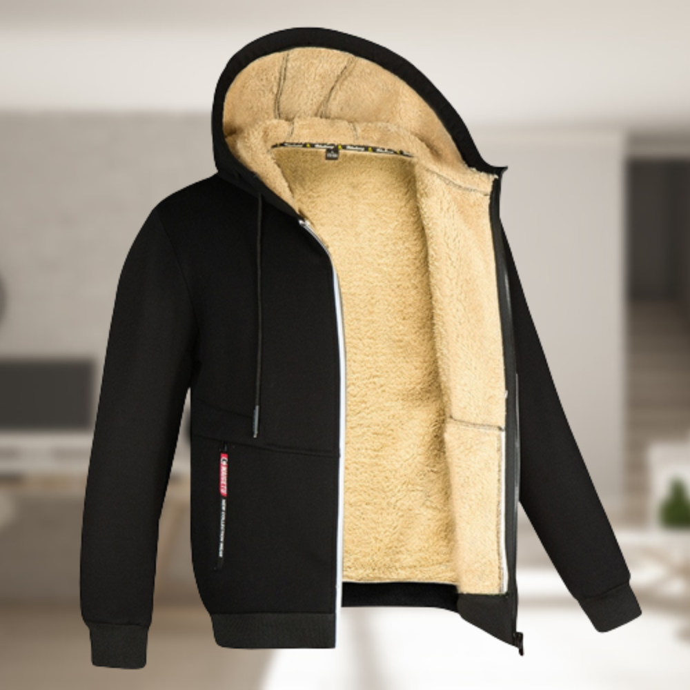 NOUVEAU RICHE Edward | Mode Zip-Hoodie Jacke Schwarz