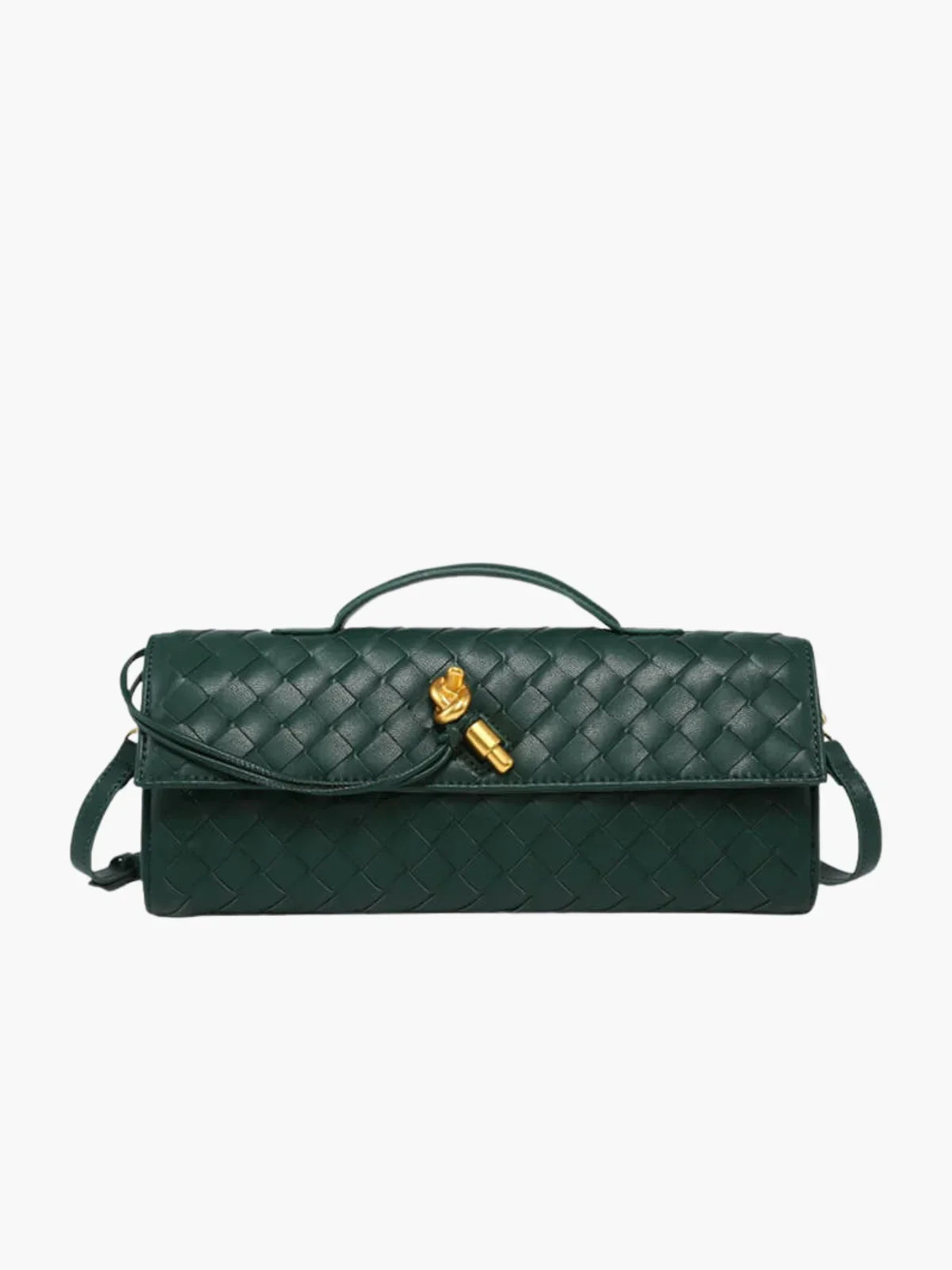 NOUVEAU RICHE Urban Crossbody Gewebte Schultertasche Für Stilbewusste Frauen Mit Vielseitigem Design Ideal Für Jeden Anlass Dunkelgrün Einheitsgröße