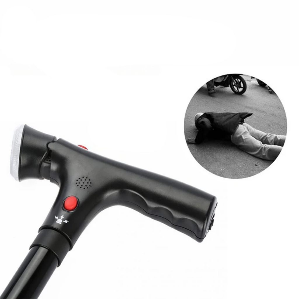 NOUVEAU RICHE Gehstock – Ergonomischer Gehstock aus leichtem Metall mit rutschfestem Griff, Gehhilfe für drinnen & draussen