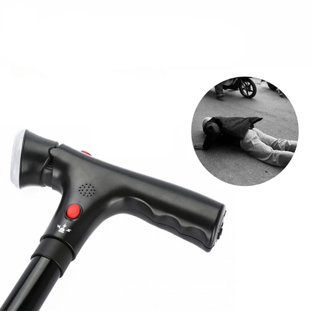 NOUVEAU RICHE Gehstock – Ergonomischer Gehstock aus leichtem Metall mit rutschfestem Griff, Gehhilfe für drinnen & draussen