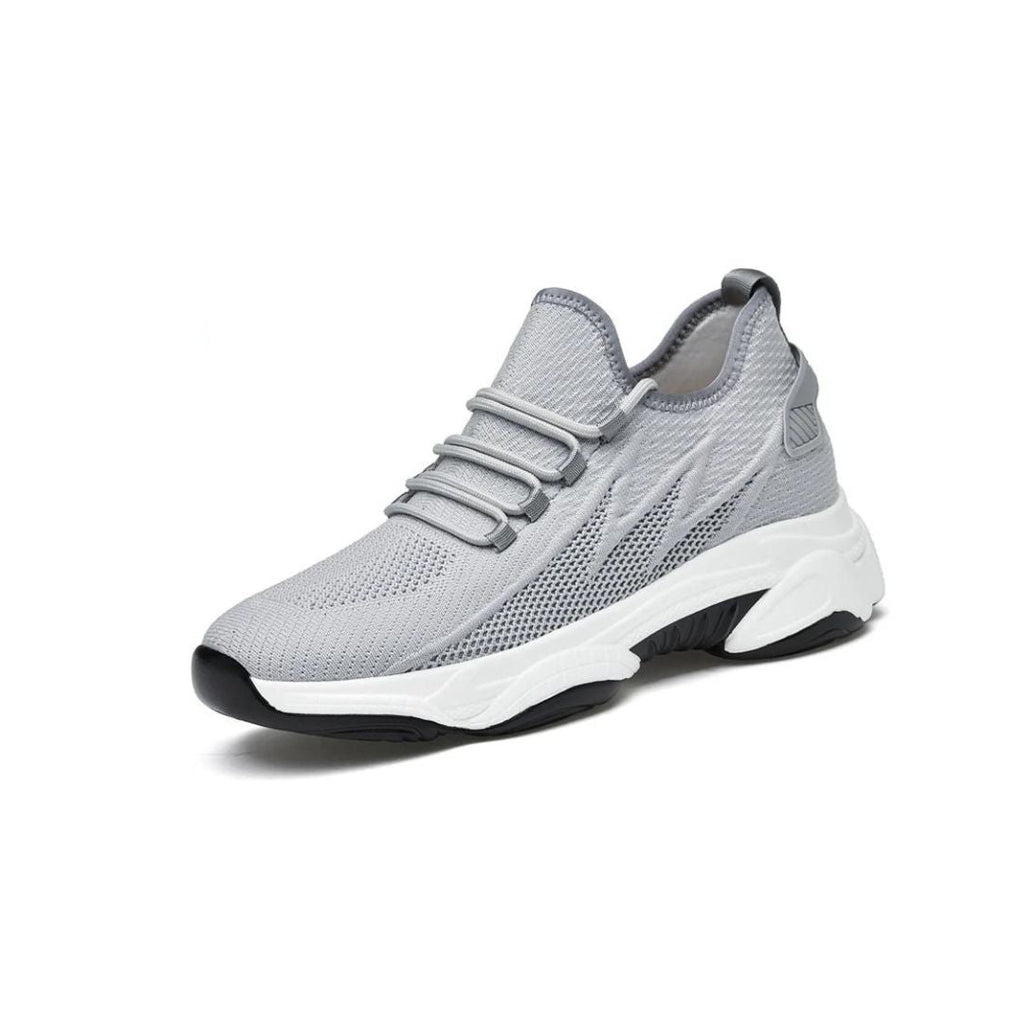 NOUVEAU RICHE Herren Sportschuhe Höhenerhöhung Atmungsaktiv Leicht Größe Grau +6CM