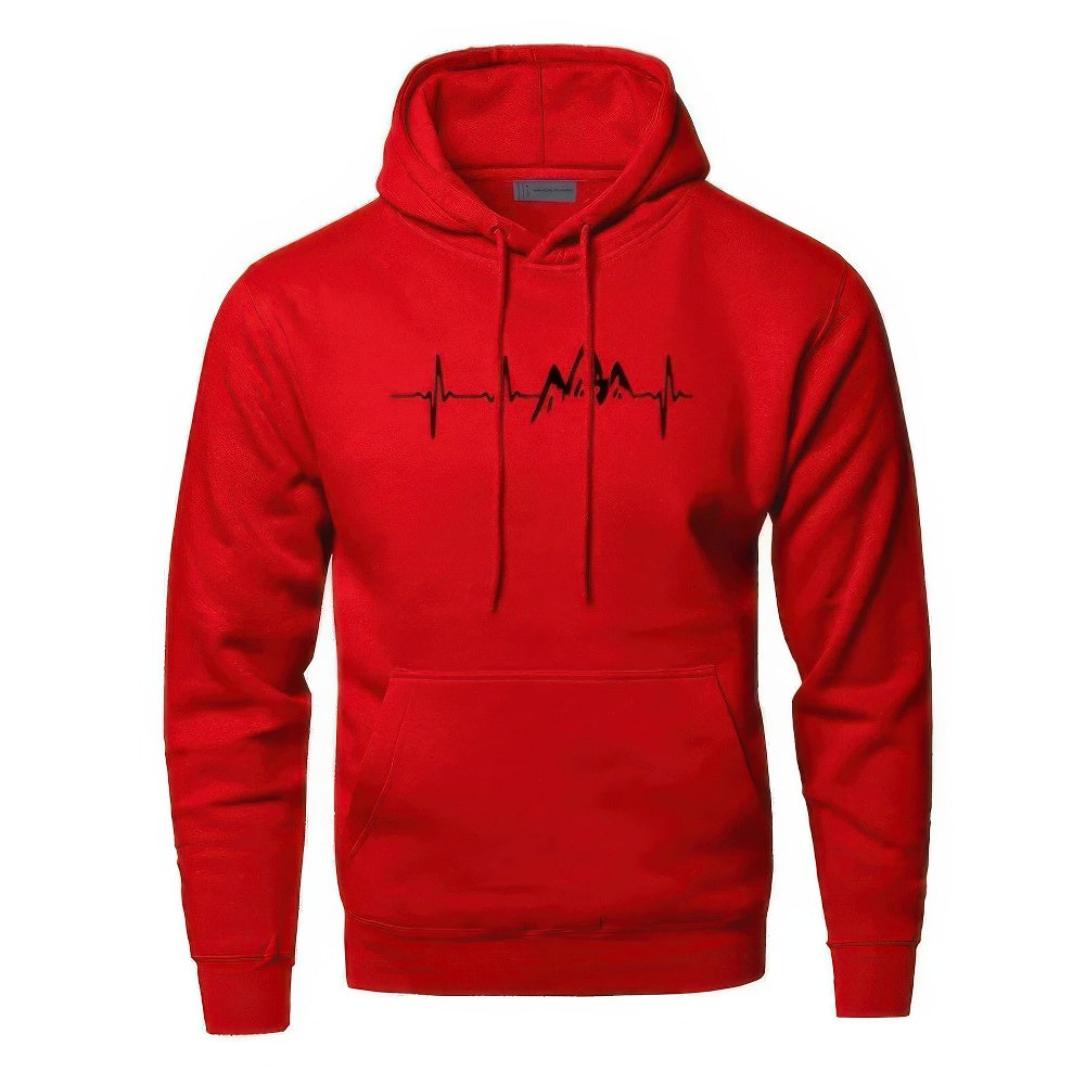 NOUVEAU RICHE Sweatshirt Mit Kapuze Herren Bequeme Passform Alltag Rot