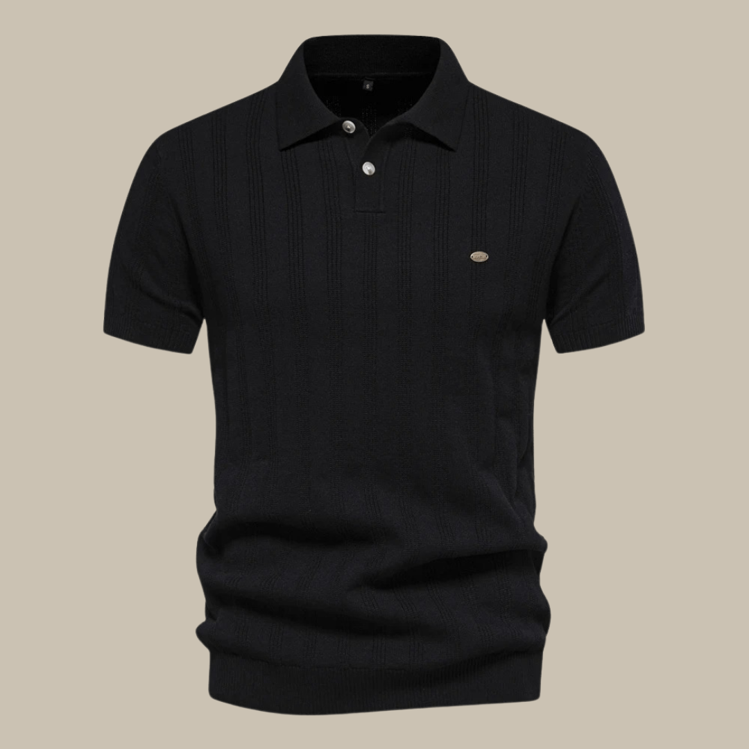 Valentin Strick-Poloshirt mit Knopfleiste 0