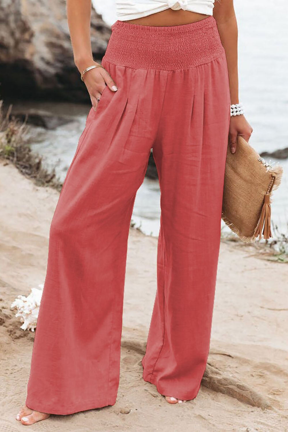 NOUVEAU RICHE Relaxed Fit Sommerhose Fließende Silhouette und Komfort Orange