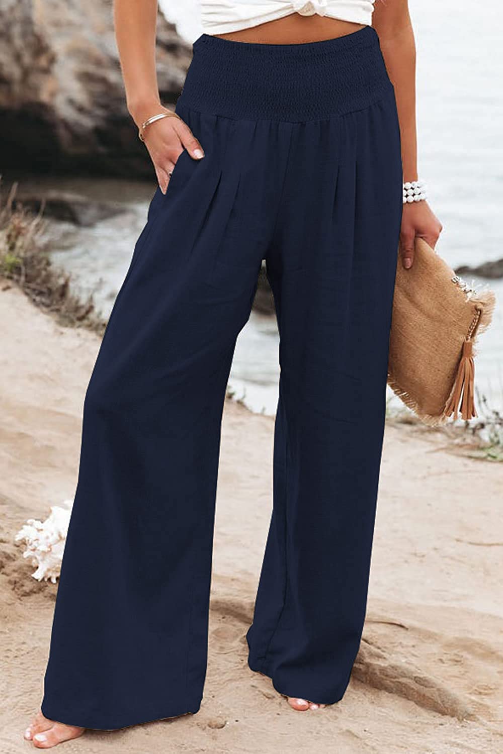 NOUVEAU RICHE Relaxed Fit Sommerhose Fließende Silhouette und Komfort Blau