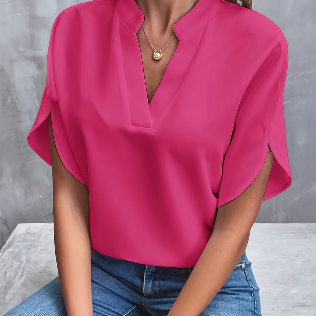 NOUVEAU RICHE Blusenshirt Damen Elegantes Oberteil Mit Modernem Schnitt Fuchsia
