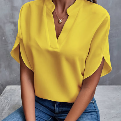 NOUVEAU RICHE Blusenshirt Damen Elegantes Oberteil Mit Modernem Schnitt Gelb