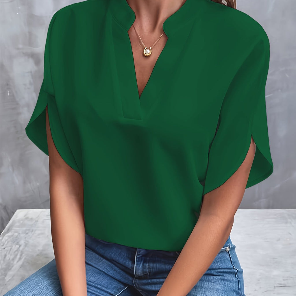 NOUVEAU RICHE Blusenshirt Damen Elegantes Oberteil Mit Modernem Schnitt Grün