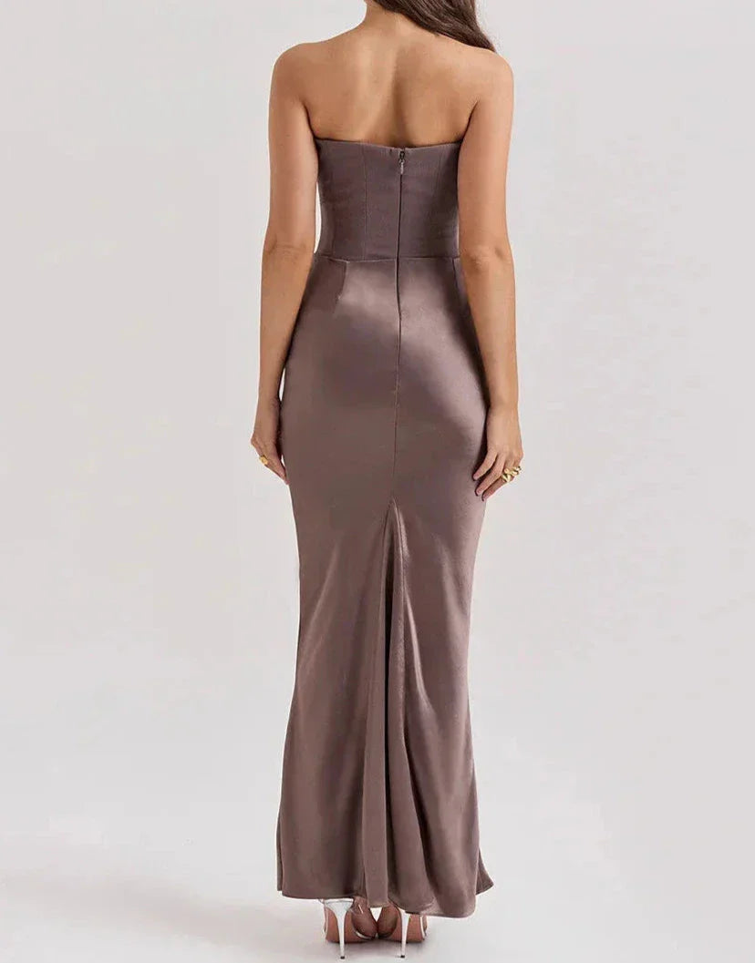 NOUVEAU RICHE Elegantes Trägerloses Maxikleid Für Hochzeiten Und Galas